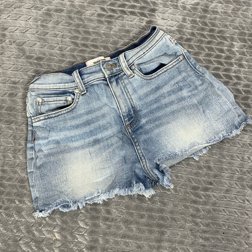 PINK Victoria’s Secret High Waisted Light Wash Denim Jean Shorts Size 4